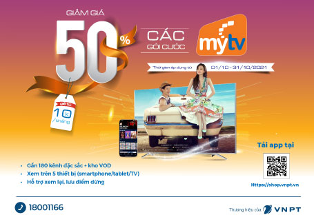 Ứng dụng MyTV siêu khuyến mại giảm giá 50%, chỉ còn từ 10.000đ/tháng